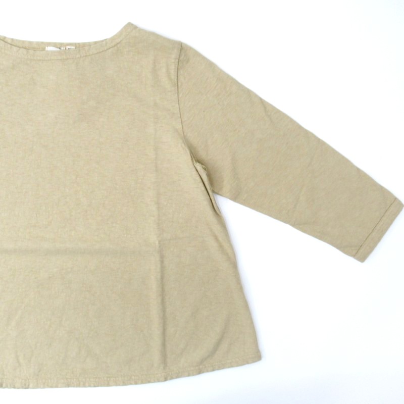 DAYS Aラインボートネック7分袖Tシャツ 43078 /ストロー328【日本製】